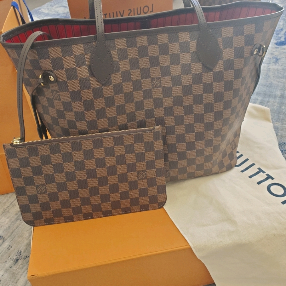 Authentic Louis Vuitton Neverfull MM Damier Ebene